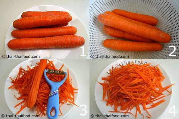 ขูดแครอทเป็นเส้น